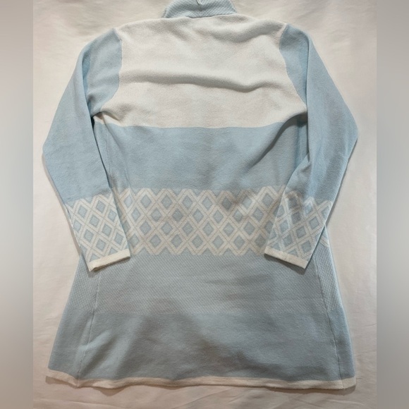 Evolution By Cyrus Chiana Graphic Open Drape Cardigan Size XL Blue **FLAWS** - Picture 11 of 14